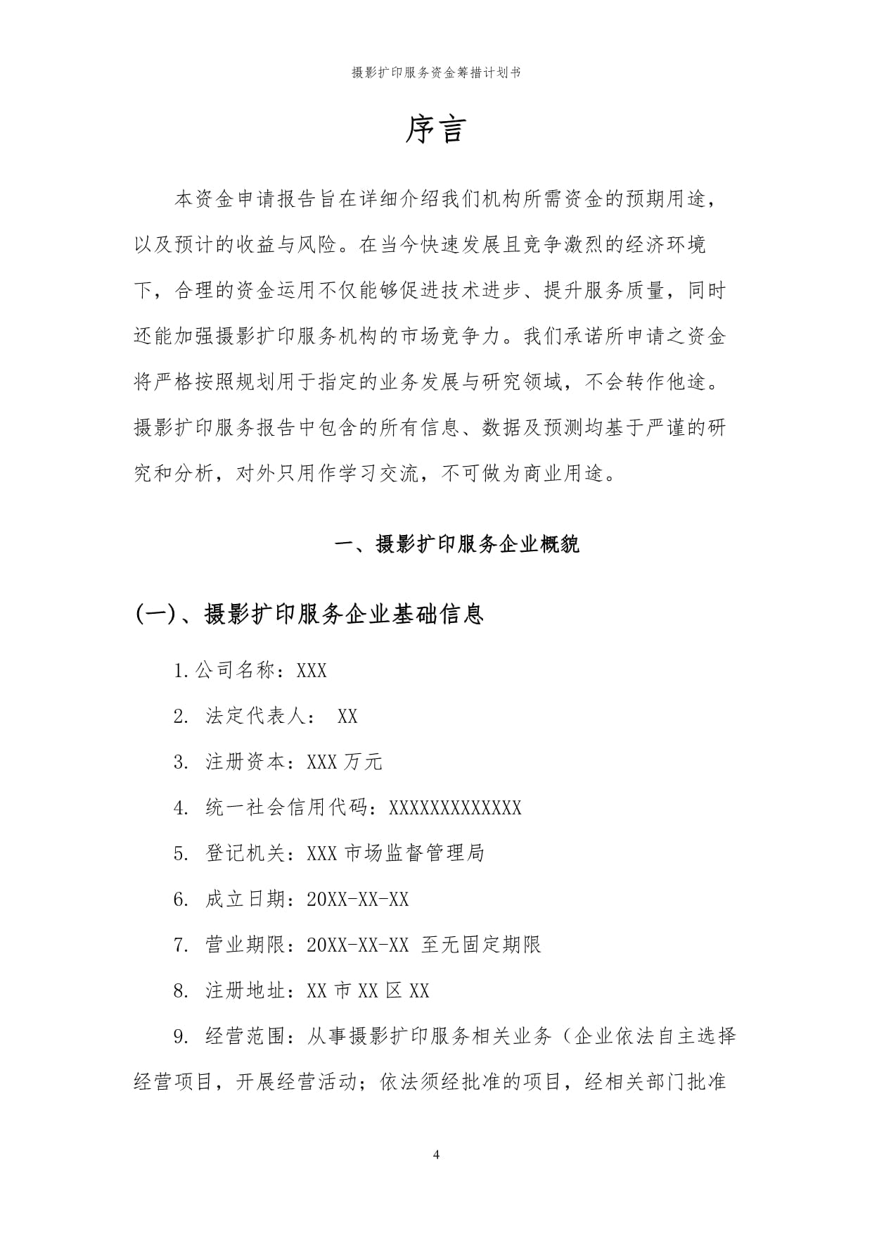 2024年攝影擴(kuò)印服務(wù)項(xiàng)目資金籌措計(jì)劃書暨可行性研究報(bào)告